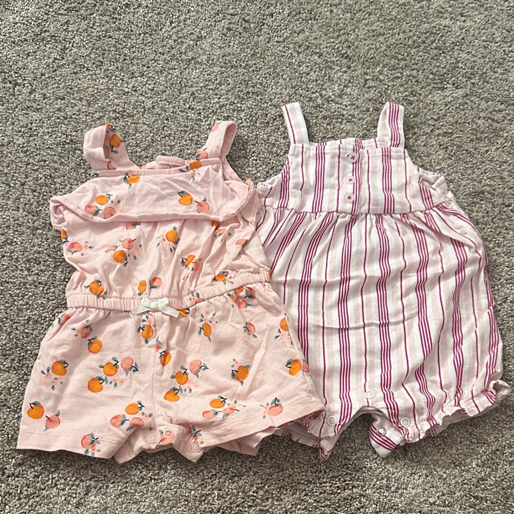 Carter’s baby girl romper bundle 6m